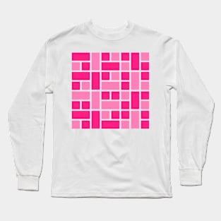 Pink Monochromatic Rectangles Long Sleeve T-Shirt